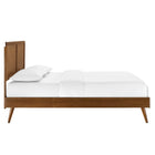 Modway Alana Wood Queen Platform Bed with Splayed Legs - Walnut-Wood, MDF, and Veneer Construction