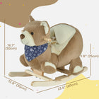Qaba - Cheval à bascule bébé design ours en peluche - marron-Équipé d'un guidon avant facile à saisir, de repose-pieds et d'une ceinture de sécurité pour plus de sécurité 