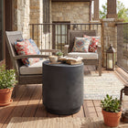 HOMCOM Concrete Finish Side Table - Charcoal Grey-Made from inorganic ore powder for stability and moisture resistance, great for indoor and outdoor use