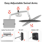 ShoppingAll - Support convertible 2-en-1 pour écran et ordinateur portable - Argent-Ce support peut être utilisé pour accueillir un ordinateur portable et un écran OU une configuration à deux écrans en installant la plaque VESA supplémentaire incluse dans l'emballage.