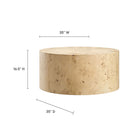 Modway - Cosmos Rond de 35 po Table basse en bois de burl - Burl naturel-Nivellement des pieds non marquants