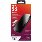 ZAGG InvisibleShield Glass Elite 2-Way Privacy Screen Protector for iPhone 17 Pro-Clean, Smudge-free Screen: The ClearPrint  surface treatment disperses the oil from your fingertips, making fingerprint smudges nearly invisible when your screen is turned on