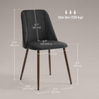 HOMCOM - Chaises de salle à manger en velours - noir - ensemble de 4-Les patins de pieds réglables maintiennent les chaises stables et équilibrées sur des sols inégaux