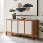 Modway Capri 65" Wood Grain Sideboard Storage Cabinet - Walnut-Linen-Textured Doors