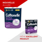 Cottonelle - Papier hygienique Ultra ComfortCare en mega rouleaux -paquet de 6-La texture speciale procure de la douceur et elimine plus en une seule fois pour un nettoyage superieur par rapport à la principale marque