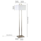 Hudson&Canal - Lampadaire Adair de 172 cm de haut avec abat-jour en tissu - Nickel brossé/blanc-Nettoyer avec un chiffon doux et sec, sans produits chimiques agressifs ni produits de nettoyage abrasifs