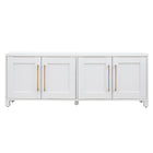 Hudson&Canal Chabot TV Stand for TV's up to 75" - White-A transitional design accommodates TVs up to 75" for your entertaining space