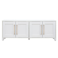 Hudson&Canal Chabot TV Stand for TV's up to 75" - White-A transitional design accommodates TVs up to 75" for your entertaining space