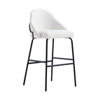 Manhattan Comfort Gracie 22" Modern Leatherette Upholstered Barstool - White and Black - 2 Pack-Weight Capacity: 275 Lbs. Each
