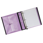 Staples Better Binder - 1-1/2" - Lilac-D-rings close tightly to allow pages to turn easily