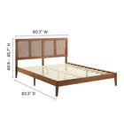 Modway Sirocco Rattan and Wood King Platform Bed - Walnut-10