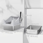 PawHut Stainless Steel Cat Litter Box with Metal Litter Scoop - 17" L x 13.1" W - Grey-5.1" (13 cm) high plastic sides prevent litter and waste from spilling outside 