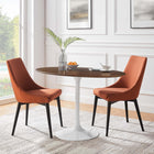 Modway Lippa 48" Oval Wood Dining Table - Walnut-Chip-Resistant Metal Pedestal Base
