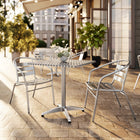 Flash Furniture – Table carrée de 27,5 po en aluminium avec 2 sièges à traverses, intérieur/extérieur (TLH28SQ017BCHR2)-Pour utilisation commerciale