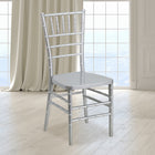 Flash Furniture - Chaise empilable Chiavari série Hercule PREMIUM en résine, argent (LESILVER)-Siège en polycarbonate ultra-résistant