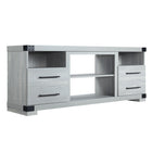 Manhattan Comfort Richmond 60" Traditional TV Stand - Grey-Open Media Shelves Allow for Cable and Wire Management