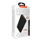 HyperGear 10000mAh USB-C and USB-A Portable Power Bank - Black-20W USB-C PD output & 18W fast charge output