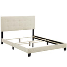 Modway - Amira Tissu rembourré Lit plein, Beige-Cadre de lit avec tête de lit