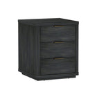 Manhattan Comfort Evelyn 20" Modern 3-Drawer Nightstand 2-Piece Set - Charcoal Grey-Sleek, Horizontal Drawer Pulls for a Clean, Uncluttered Look