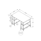 Monarch Specialties 7528 48" Computer Desk - Black Marble-Look/Black Metal-Product dimensions: 47.25 inches L x 23.75 inches W x 30 inches H