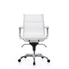 Plata Import - Martha Chaise de bureau à dossier bas en maille avec cadre en métal à hauteur réglable, Blanc-Inclinaison manuelle