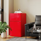 HOMCOM 3.2 cu ft Mini Fridge with Freezer and Reversible Doors - Red-5-level adjustable temperature settings controlled by the thermostat knob