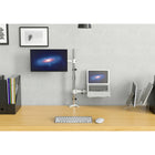 SHOPPINGALL Extra Tall Dual Monitor And Laptop Mount Stand with 31.5 inch Pole for Laptop up to 17" Monitors up to 32" - SA-LH07L-White-11