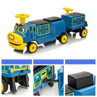 KIDS ON WHEELZ Chuggington 12V Electric Kids' Ride-On Train Toy with Whistle and Music Player - Blue-Interactive Train Features: The train offers an immersive experience with a realistic, working whistle and a built-in music player that includes AUX/USB ports so kids can customize their soundtrack while they "drive."