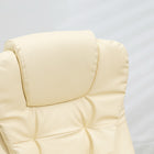 HOMCOM - Fauteuil de bureau exécutif en similicuir avec massage chauffant - beige-Avec fonction d’inclinaison ergonomique, balancez‑vous d’avant en arrière pour vous reposer