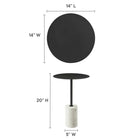 Modway Lyric Round Side Table - White Black-White Marble