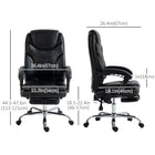 Vinsetto PU Leather Heated Massage Office Chair with Vibration - Black-Adjustable seat height to fit your comfort