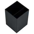 JAM Paper - Pot à crayons en plastique  - noir-Taille : 2 3/4" x 2 3/4" x 3 7/8" | Comprend deux compartiments pour un accès facile et une organisation supplémentaire.
