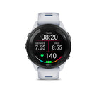Garmin - Forerunner 265, lunette noire avec boîtier Whitestone et bracelet en silicone Whitestone/bleu maree-À l'aide d'indicateurs tels que l'etat de la VRC, l'historique d'exercice recent et les performances, obtenez un aperçu de l'effort global avec l'etat de l'entraînement - et sachez si vous vous entraînez de maniere productive, maximale ou tendue (les donnees presentees sont destinees à être une estimation precise des mesures suivies)