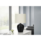 Monarch Specialties 17" H Table Lamp - Black Ceramic / Ivory / Cream Shade-This lamp features an easy to use rotary switch holding a single bulb (not included) for a maximum output of 60W/120V, to instantly illuminate a room