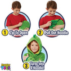 Huggle - Pets Dinosaur Animal Sweat à capuchon et jouet en peluche-L’animal se replie facilement dans le capuchon pour se transformer en chandail à capuche
