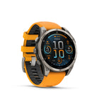 Garmin fēnix 8 - AMOLED Outdoor Recreation/Adventure Watches - 47 mm - Sapphire, Titanium with Spark Orange/Graphite Silicone Band-8
