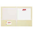 JAM Paper Glossy Two Pocket Presentation Folders, Ivory, 100 Pack (385GIVB)-Dimension: 11.5"H x 9.5"W x 0.1"D