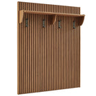 Modway Render Fluted Coat Rack Panel with Shelf - Walnut-Modern Fluted Coat Rack with Shelf