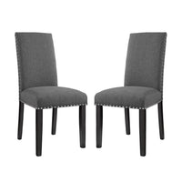 Modway Parcel Fabric Dining Side Chair - Grey - 2 Pack-Simple modern dining chair