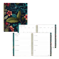 Blueline 17 Months Weekly/Monthly Planner - August to Dec - 11" H x 8"-1/2" W - Flower Design - English-17 Months, August to December