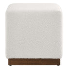Modway Tilden 17" Square Boucle Upholstered Ottoman - Cloud/Walnut-7
