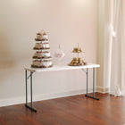 Flash Furniture 18"W x 60"L Granite Plastic Folding Training Table - White-5' Folding Table