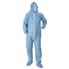 Lakeland Coverall, Hood Pyrolon Plus 2, Large w/Boots, Blue, 10 Pack (07414B-L)-Material: Pyrolon