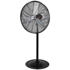 Matrix Industrial 30" Oscillating Pedestal Fan-All-metal construction, chrome grill and base painted black