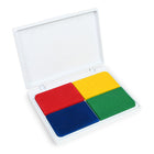 Ready 2 Learn Jumbo Washable Stamp Pad - 4-in-1 Primary Colors - 2 Pack-Safe For Ages 3+ - This kid-friendly, non-toxic ink pad is a safe craft resource for little artists. Children love to use it with stamps or create fingerprint art.