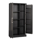 Sauder HomePlus Storage Cabinet - Raven Oak-Spacious storage: Two adjustable shelves and one fixed shelf behind each door. Swing-out storage door features three adjustable and three fixed shelves