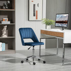 Vinsetto Armless Swivel Computer Desk Chair - Blue-Scallop shape with stitching creates a relaxed, stylish look