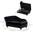 PawHut Sponge Cushioned Pet Sofa Couch with Storage - Black-The cushion is firmly attached to the sofa with an elastic cord 