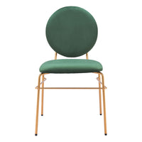 Zuo Odessa Dining Chair - Green/Gold - Set of 2-Soft and smooth velvet fabric