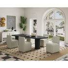 Manhattan Comfort Anna Square 18.9" Modern Faux Leather Upholstered Dining Chair - Stone Grey-Heavy Plastic Foot Padding